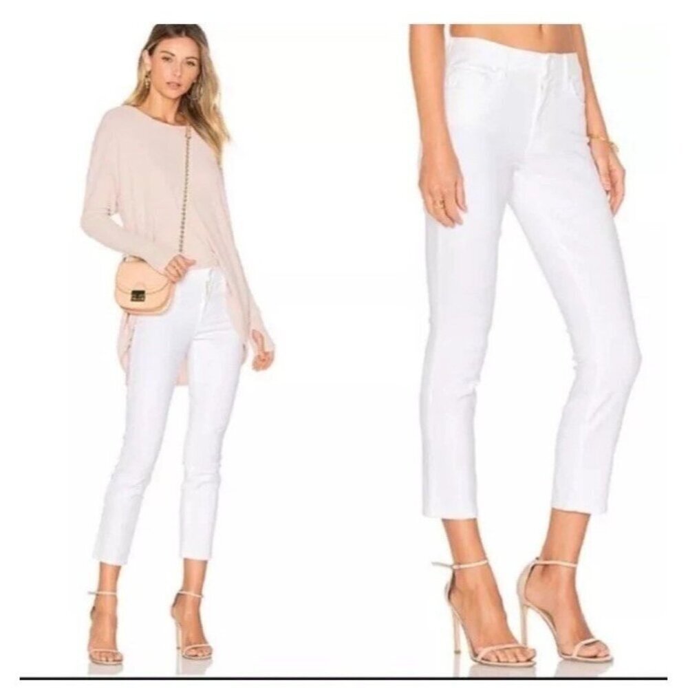 NWT Mother Denim Looker Ankle Fray in Glass Slipper (White) Size 26